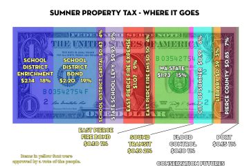 Dollar bill chart representation of Property Tax chart