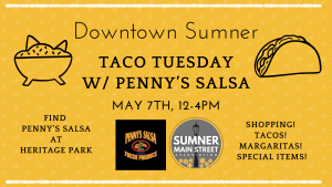 TACO TUESDAY WITH PENNY’S SALSA - May 7 @ Heritage Park